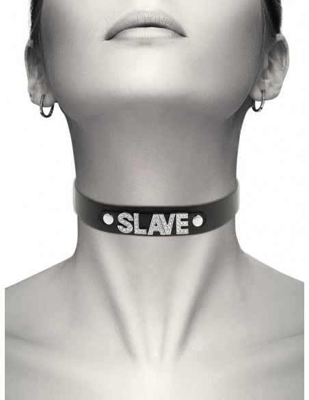 Coquette - Chic Desire Choker from Vegan Leather - Slave -D-229290