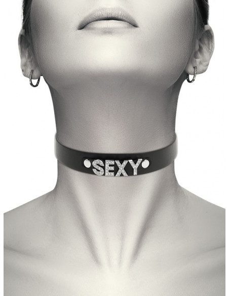 Coquette - Chic Desire Choker from Vegan Leather - Sexy - D-229291