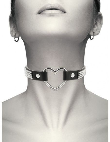 Coquette - Chic Desire Choker from Vegan Leather - Heart - D-229289