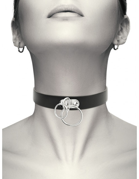 Coquette - Chic Desire Handcrafted Vegan Leather Choker - Double Lo...