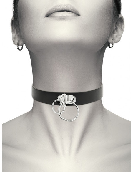 Coquette - Chic Desire Χειροποιήτο Vegan Δέρμα Choker - Διπλός Κρίκ...