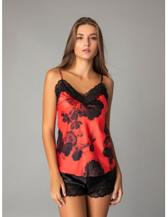 Baby Doll από σατέν με τύπωμα λουλούδι - ART 4183