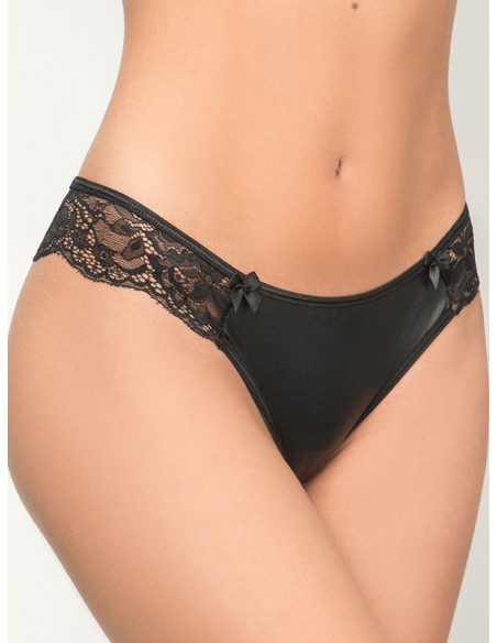 Brazilian with lace and faux leather - ART 8410