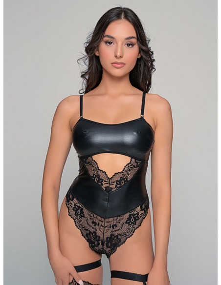 Faux leather body with lace - ART 2481