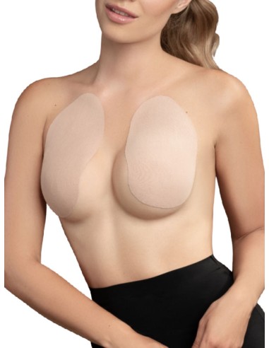 Bye Bra - Breast Enhancer με 3 ζεύγη σατέν nipple covers - Μπεζ - Cup A/C