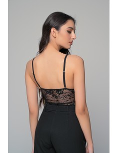 Δαντελένιο Τοπ Τιραντάκι - Μαύρο 2