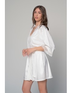 Νυφική Ρόμπα Σατέν με Δαντέλα - Ιβουάρ