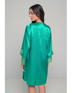 Ρόμπα Σατέν με Δαντέλα - Πράσινο 2