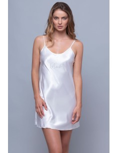 Νυφικό Σατέν Νυχτικό με Στάμπα Bride – Λευκό