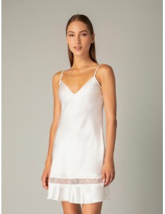 Νυφικό Σατέν Νυχτικό με String – Ιβουάρ