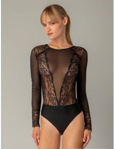 Κορμάκι Εξώρουχο με Δαντέλα - Μαύρο