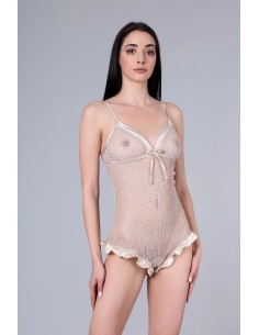 Διάφανο Κορμάκι Δαντέλα - Χρυσαφί