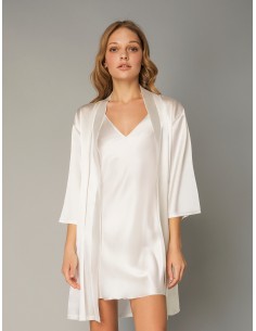 Νυφική Σατέν Ρόμπα - Ιβουάρ