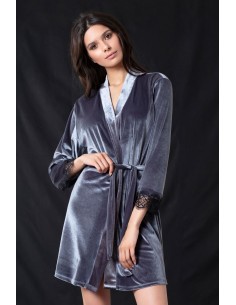 Βελούδινη Ρόμπα - Γκρι