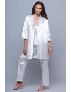 Νυφική Σατέν Ρόμπα με Στάμπα Bride - Λευκό