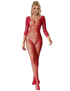 Subblime - Net Bodystocking with diamonds Red - 952419