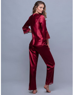 Maxi satin pajamas with lace - ART 9135 2