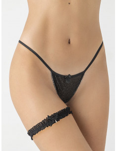 Καλτσοδέτα με δαντέλα και σατέν φιόγκο - ART 1093