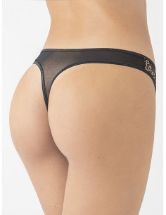 Tulle thong with bronze lace and metallic loops - ART 7616 2