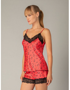 Baby Doll από σατέν με τύπωμα καρδιάς - ART 4173