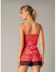 Baby Doll από σατέν με τύπωμα καρδιάς - ART 4173 2