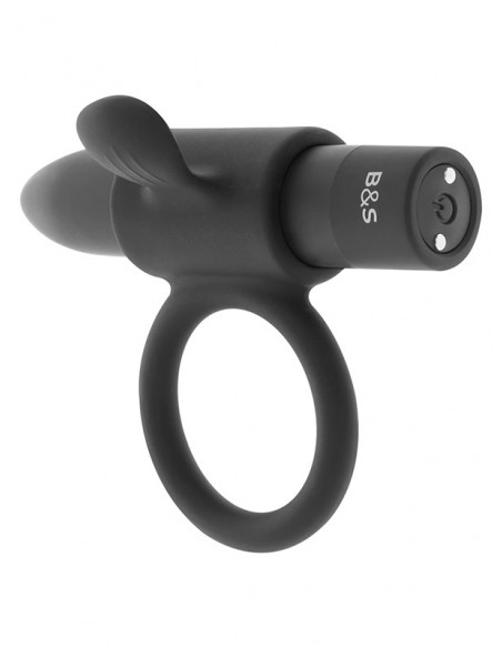 Black & Silver - Cameron rechargeable vibrating ring - D-226991